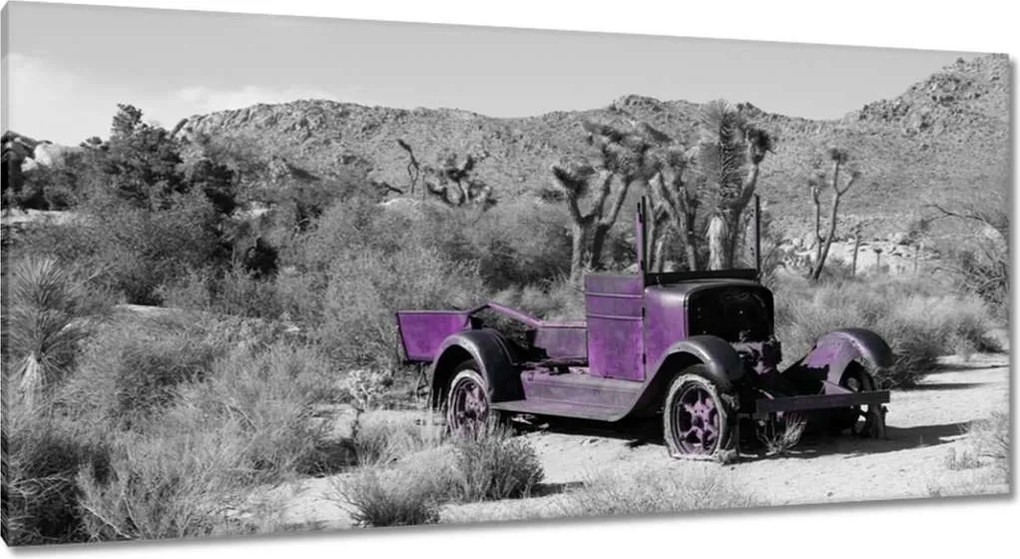 Vászonkép 115x55 Lila autó Lövöldözés