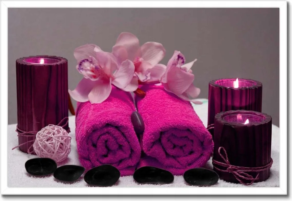 Poszterek keretben 60x40 Őrült törölköző Fukszia