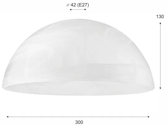 Pótüveg E27 130x300 mm fehér