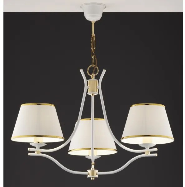 Jupiter 2085 - SAMBA láncos csillár 3xE27/15W/230V fehér/arany