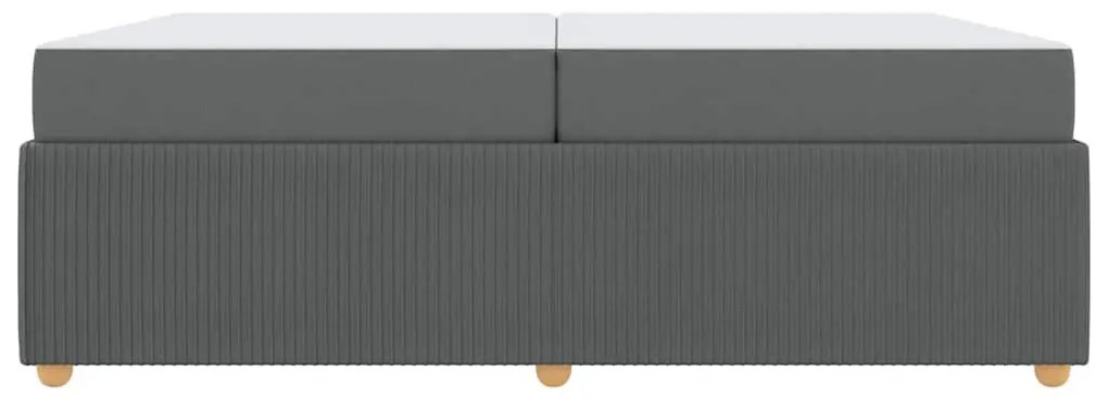 Ágykeret matraccal matracmal Sötétszürke 200 x 200 cm szövet