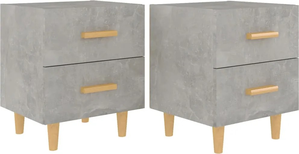 vidaXL 2 db betonszürke éjjeliszekrény 40 x 35 x 47,5 cm