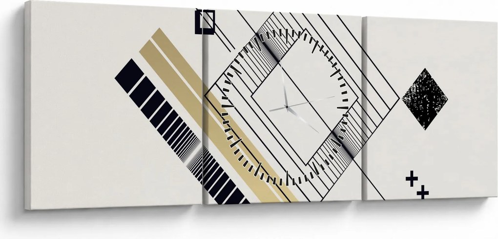 Kép - Geometriai formák N⁰6 (órával) (90x30 cm)