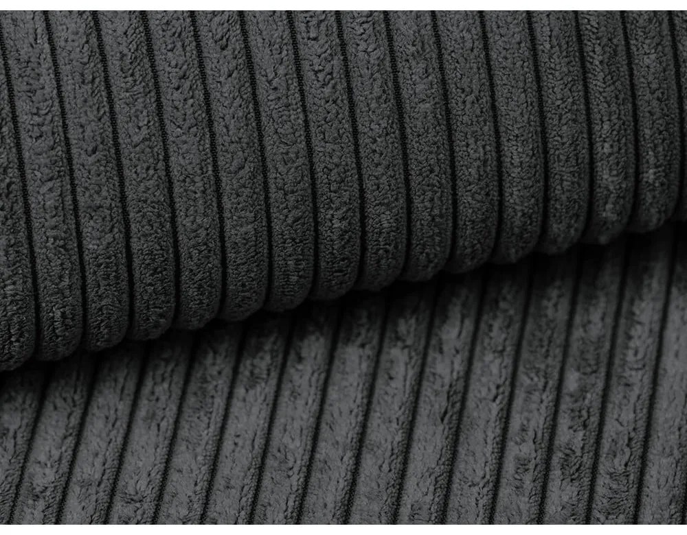 Sötétszürke kordbársony kinyitható kanapé 195 cm Nona – Makamii