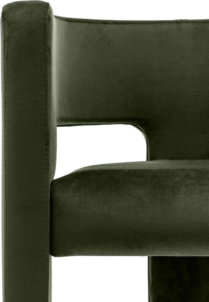 Sötétzöld design fotel ALPAH B VELVET