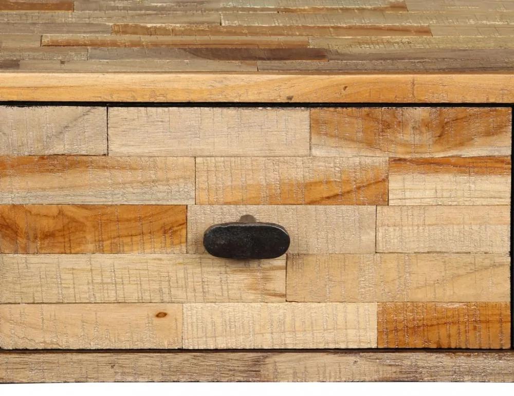 Tömör újrahasznosított fa tálalóasztal 120 x 30 x 76 cm