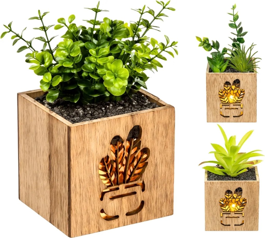 Műnövény kaspóban LED világítással 7,5x15 cm