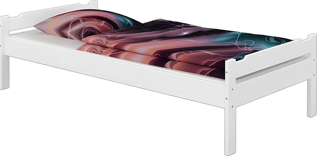 Ágy, fehér, 90x200, LIVIO