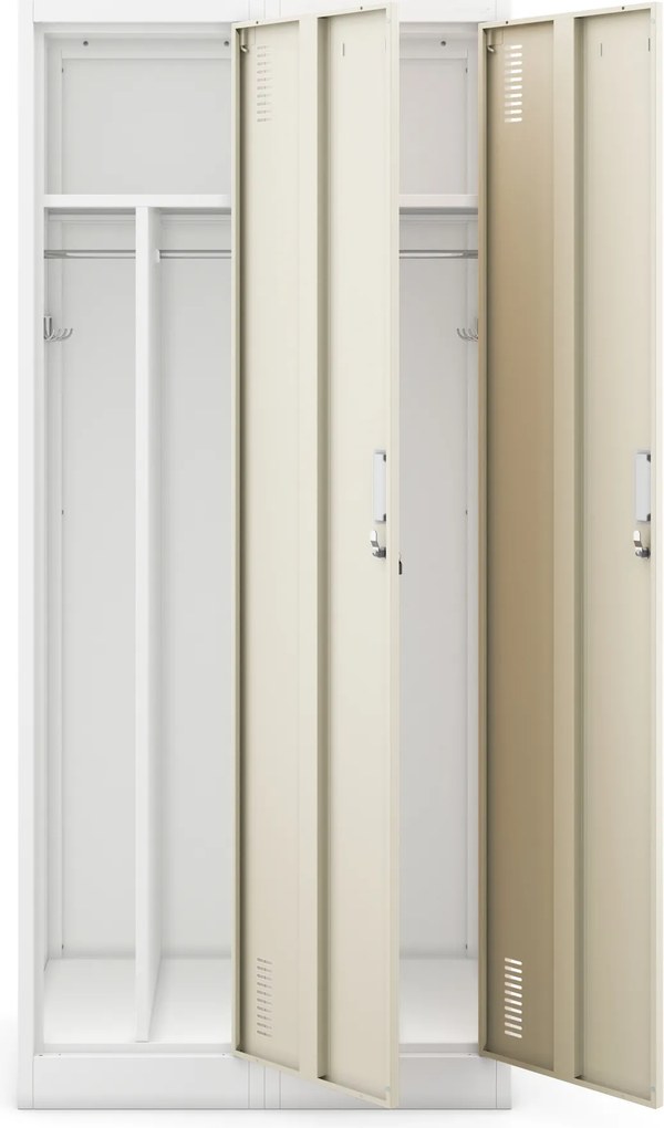 Négyrekeszes munkásszekrény, fehér/sonoma tölgy, 800x1800x500 mm: KACPER Eco Design