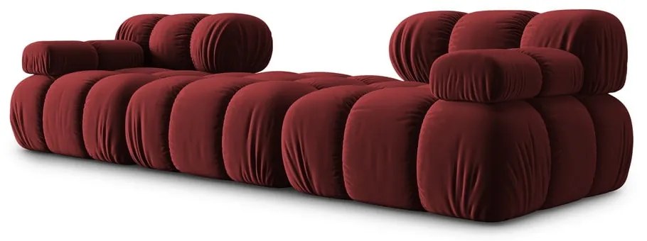 Piros bársony sarokkanapé Bellis – Micadoni Home