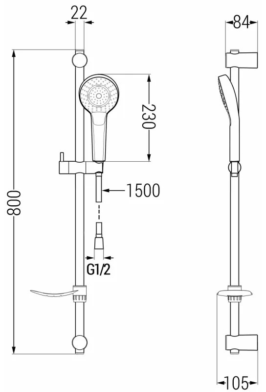 Mexen Milo DF40 fürdőszett, arany, 713053DF40-50