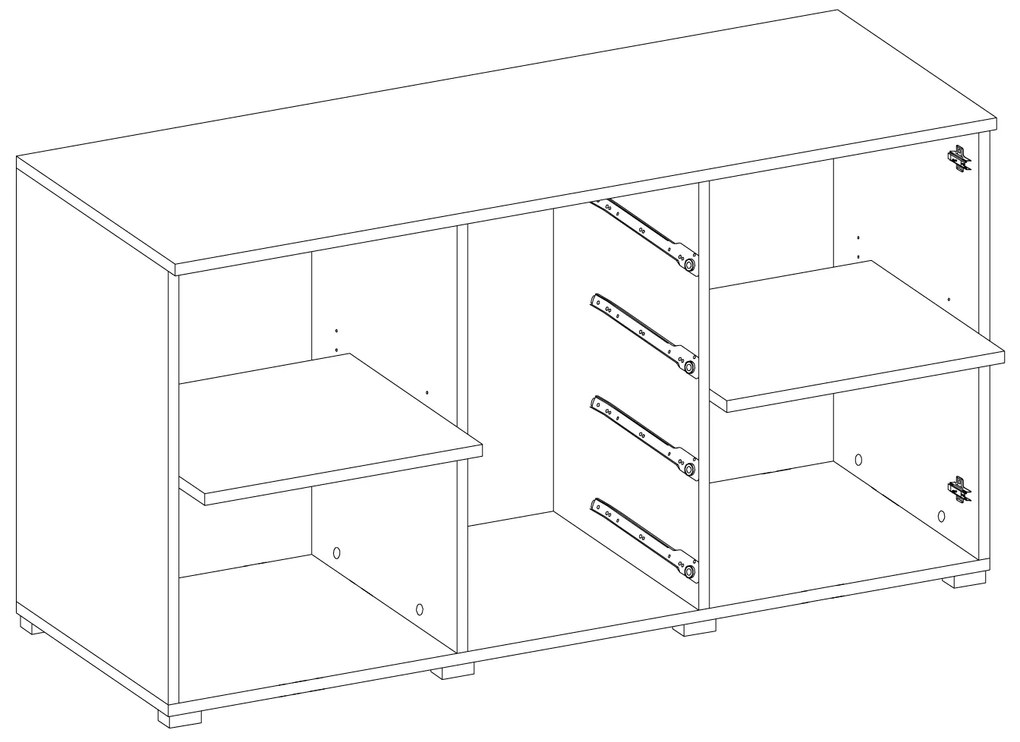 Komód Benson Típus 26 (világos san remo + fehér). Akció -20%. 602035