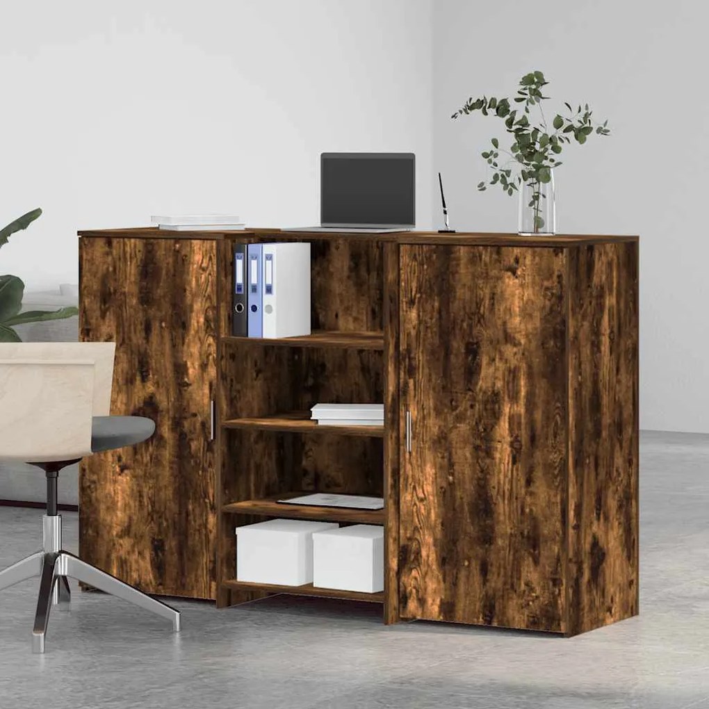 recepciós pult füstös tölgy 155x50x103,5 cm szerelt fa