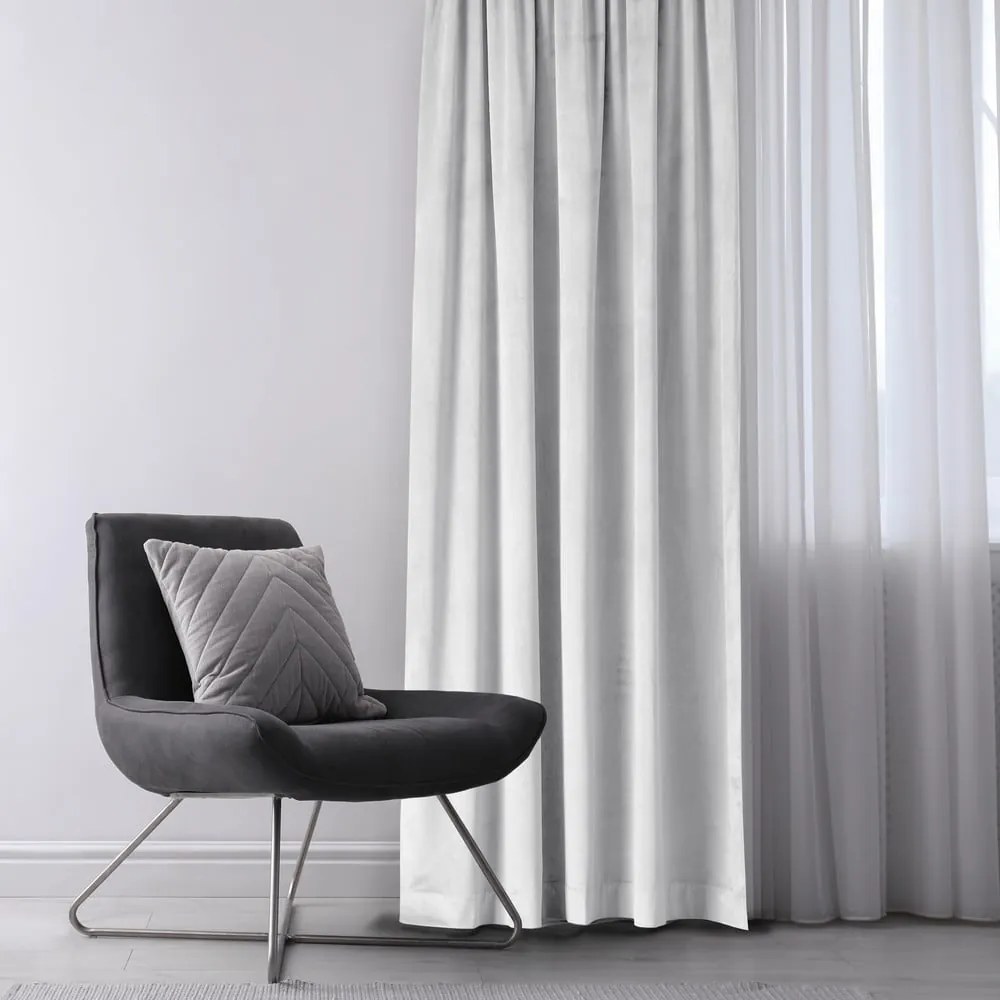 Fehér bársony dimout (részleges sötétítő) függöny 140x270 cm Eyelets – Restilo