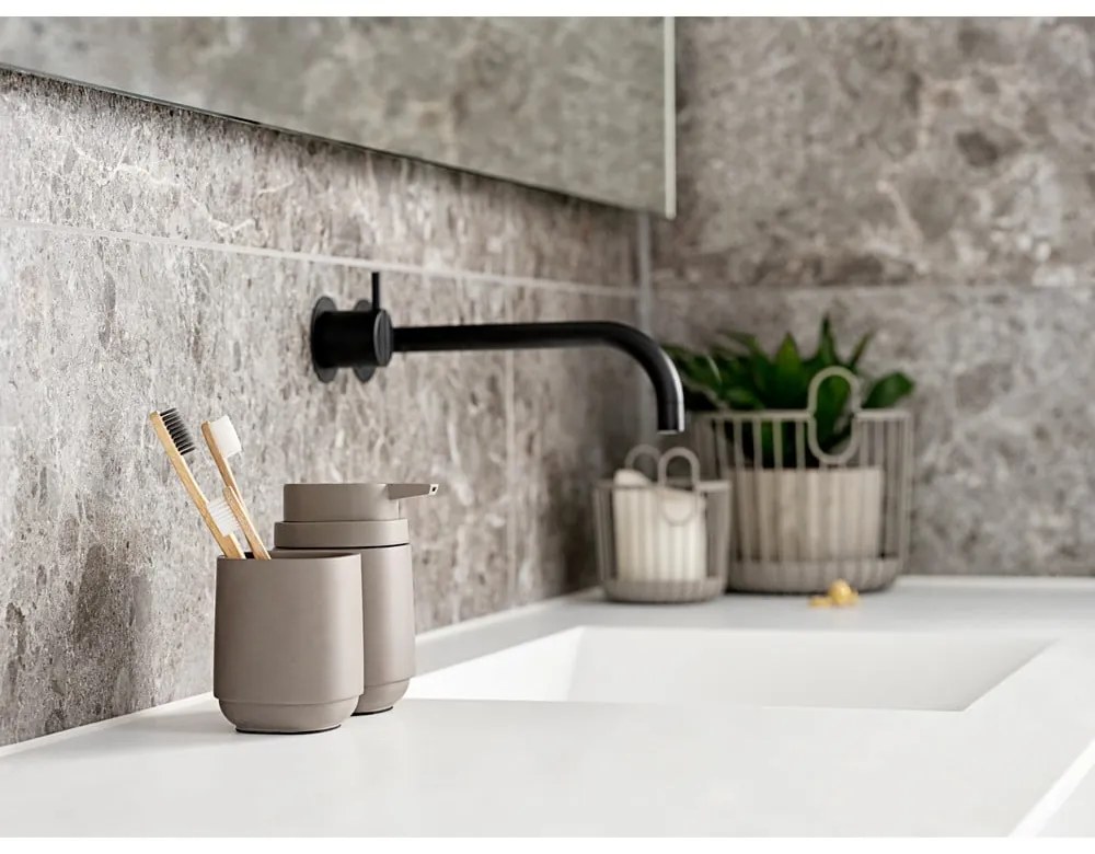 Bézs beton fogkefetartó pohár Time – Zone