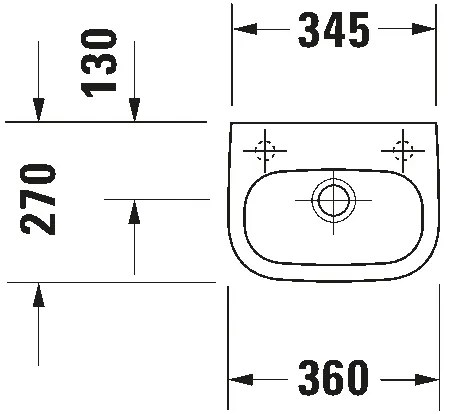 Duravit 7053600082 - Függesztett mosdó D-CODE 36x27 cm kerámia/fényes fehér