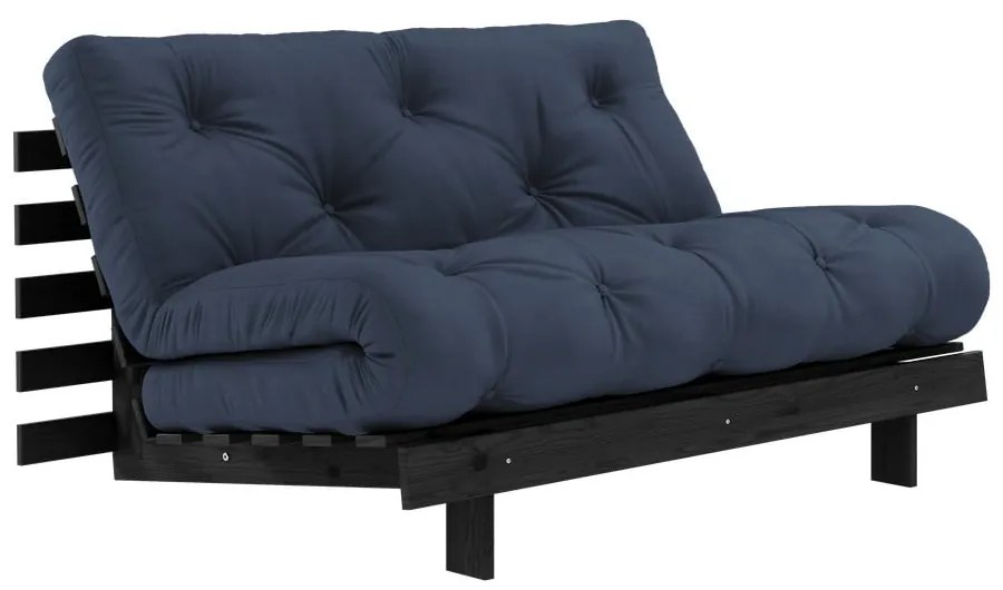 Sötétkék kinyitható kanapé 140 cm Roots Black Night – Karup Design