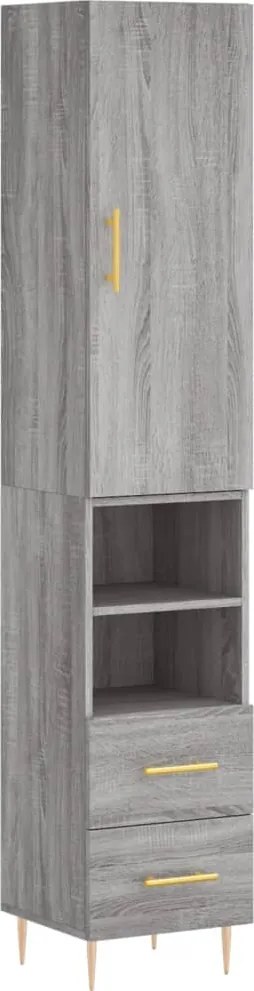 vidaXL szürke sonoma szerelt fa magasszekrény 34,5 x 34 x 180 cm