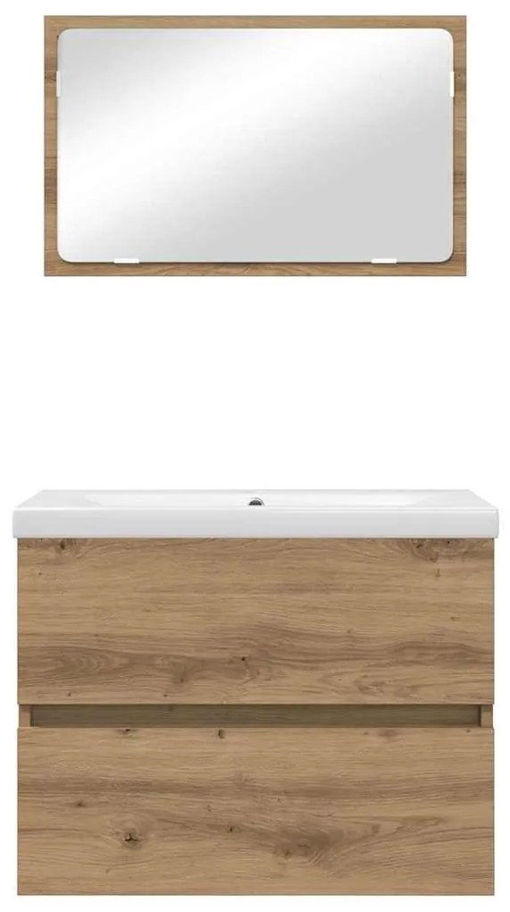 Fürdőszoba bútor szett 3 pcs kézműves tölgy 60 x 38.5 x 45 cm