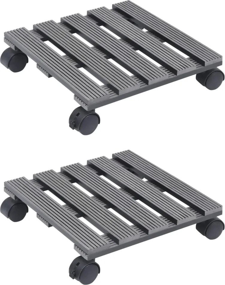 vidaXL 2 db szürke WPC görgős virágtartó 30 x 30 x 7,5 cm
