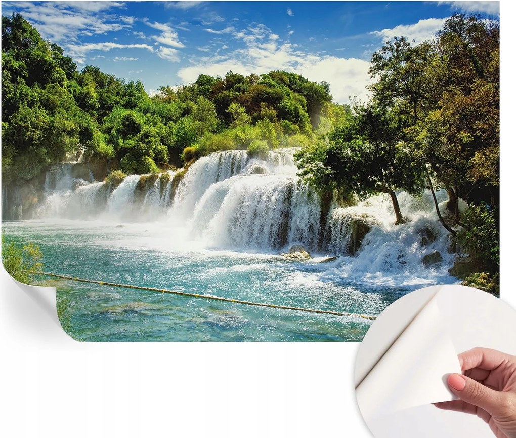 Prémium öntapadós fali fotótapéta Lenyűgöző vízesés 152x104 cm