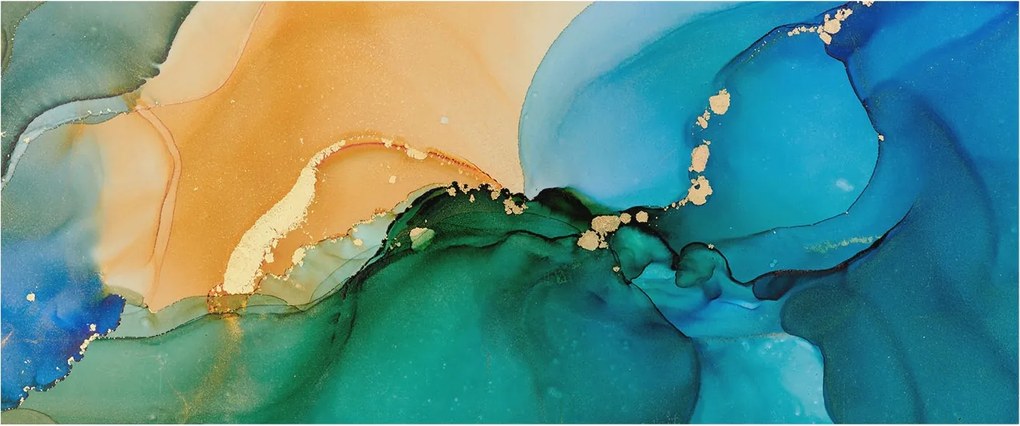 Divatos Flizelin Tapéta Ragasztóval Fali 3D Színes hullámok 250x104 Ragasztó