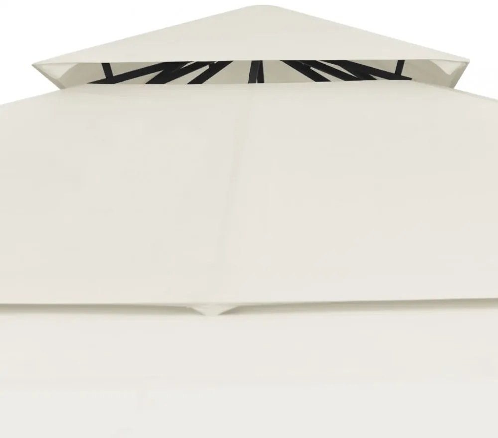 krémszínű pavilon dupla kibővített tetővel 3x3x2,75 m 180 g/m²