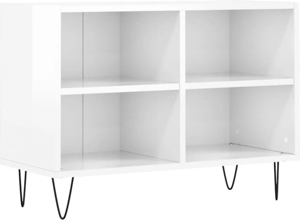 vidaXL fehér magasfényű szerelt fa TV-szekrény 69,5x30x50 cm