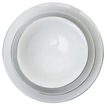 8 részes étkészlet, fehér/ezüst, porcelán