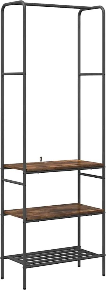 vidaXL Ruhafogó polcokkal Füstölt tölgy 60 x 30 x 171 cm Faanyag