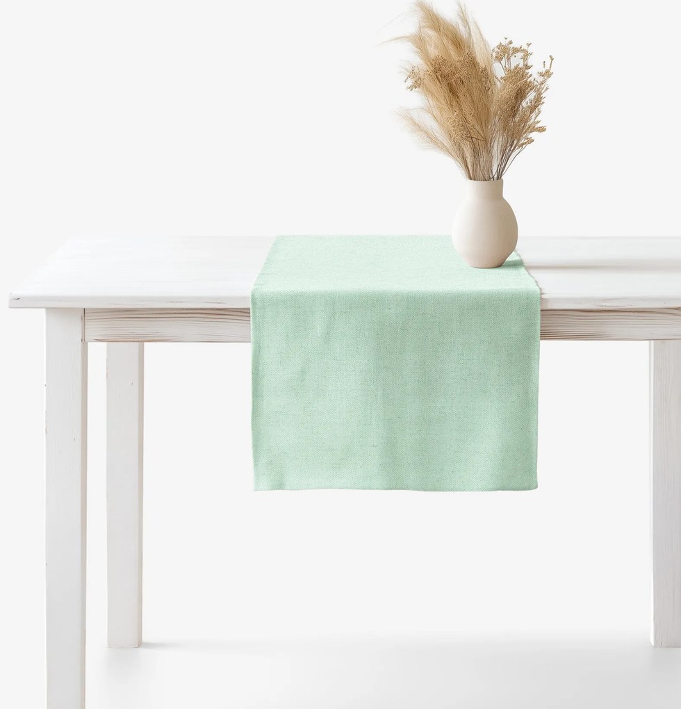 Goldea lenvászon keveréket tartalmazó asztali futó - világos menta 35x120 cm