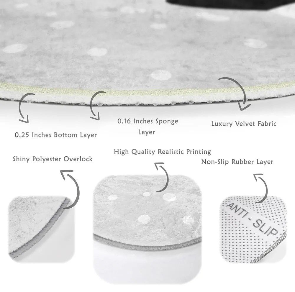 Világosszürke gyerek szőnyeg ø 120 cm Comfort – Mila Home