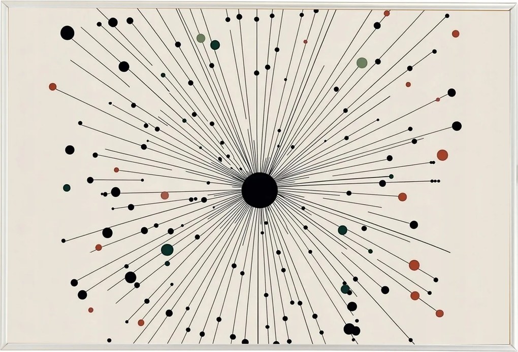 Poszter Keret Alumínium Grafika Geometria Absztrakt Nap 60x40
