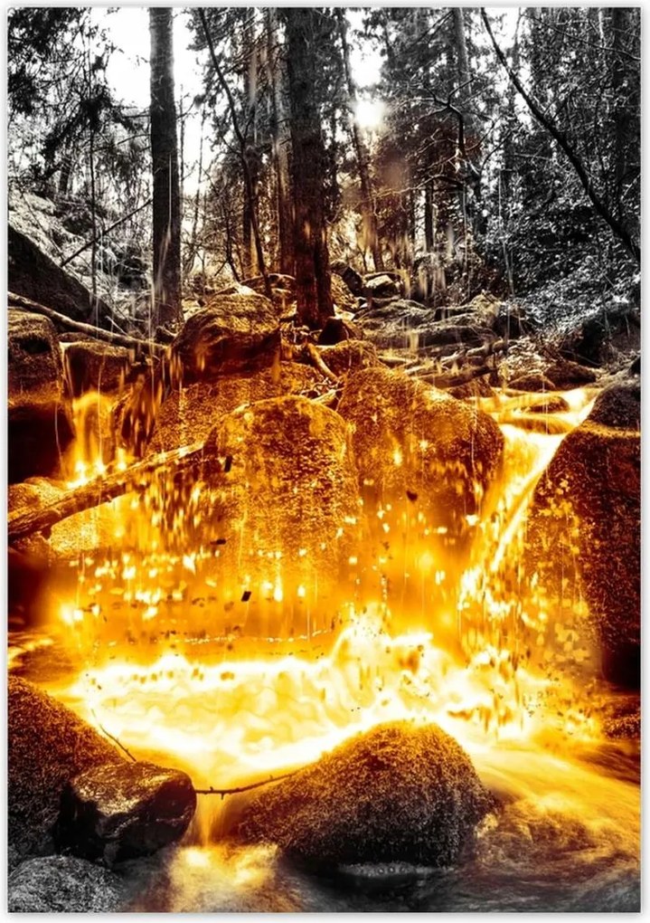 Poszterek 70x100 Hegyi folyó Tájkép