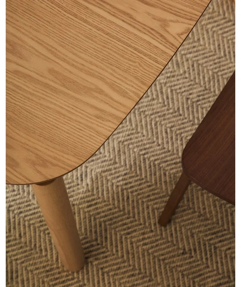 Étkezőasztal kőrisfa dekorral 100x100 cm Indara – Kave Home