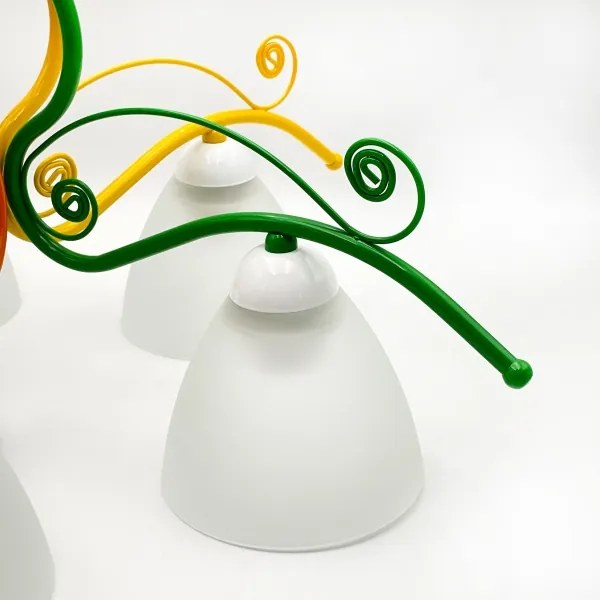 Csillár láncon RETRO 5xE27/60W/230V fehér/színes