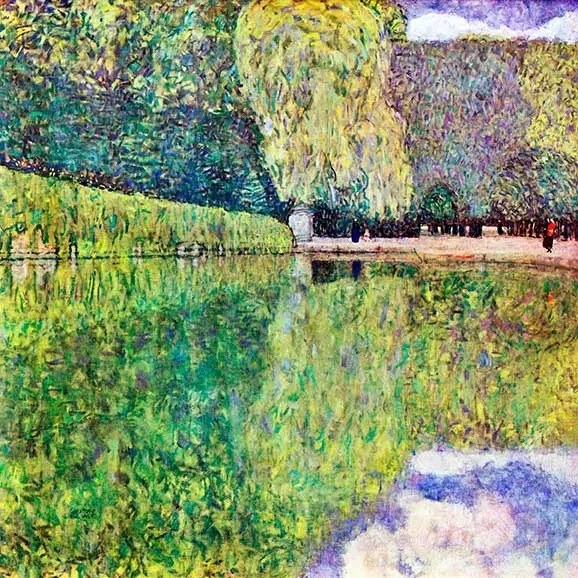 Gustav Klimt - Schönbrunner Schlosspark üvegkép, falikép