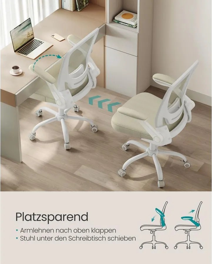 SONGMICS Ergonomikus irodai szék zabpehely-bézs színben