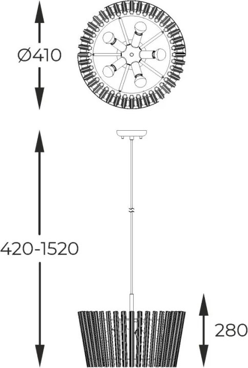 Zuma Line BACH P0547-05H-F9AC Függőlámpa 5x40W/E14 IP20