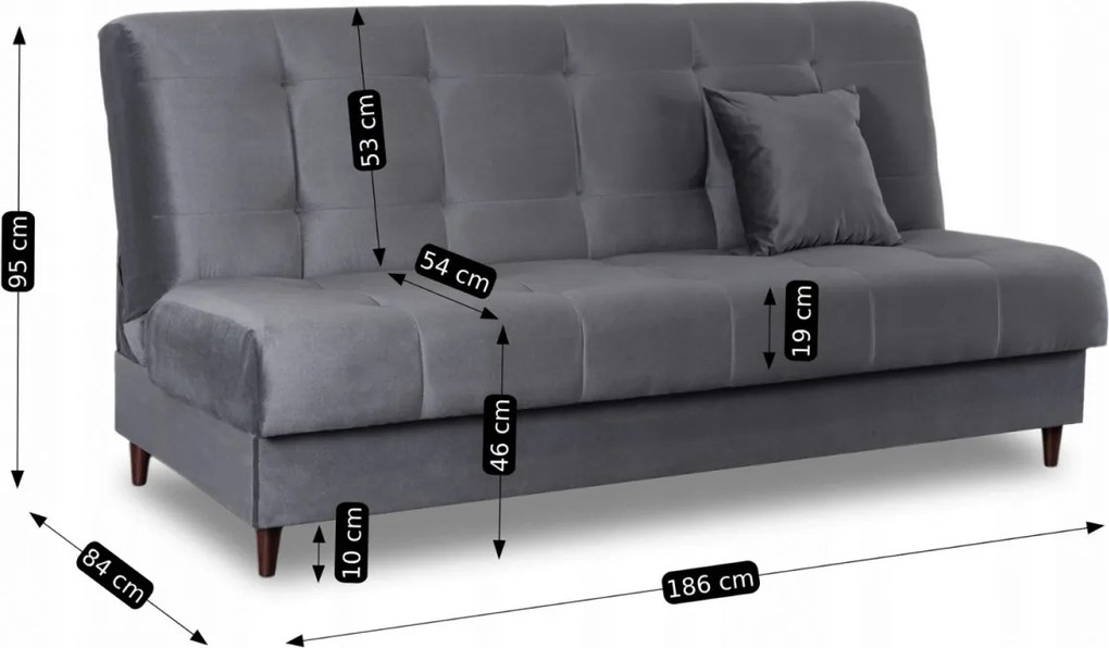2 db-os szett, ágyazható kanapé szürke színben LIMA
