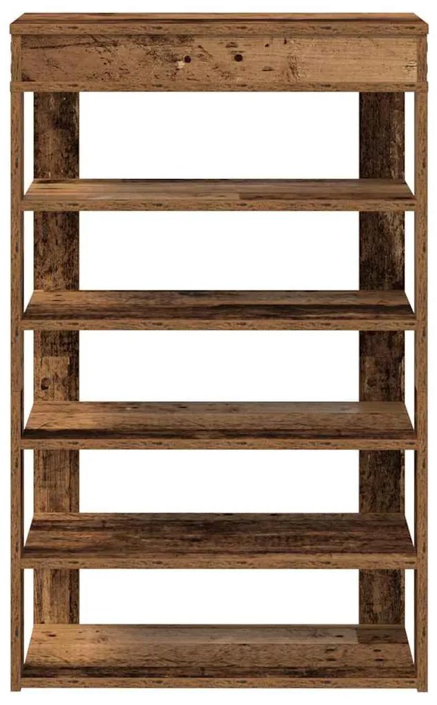 antik fa szerelt fa cipőtartó 60x30x98 cm