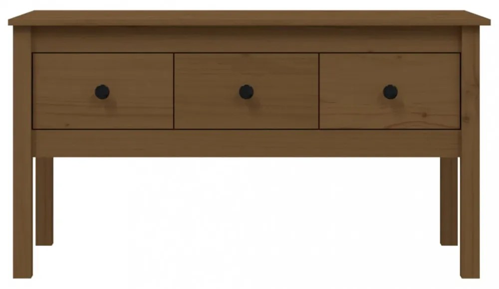 vidaXL mézbarna tömör fenyőfa dohányzóasztal 102 x 49 x 55 cm