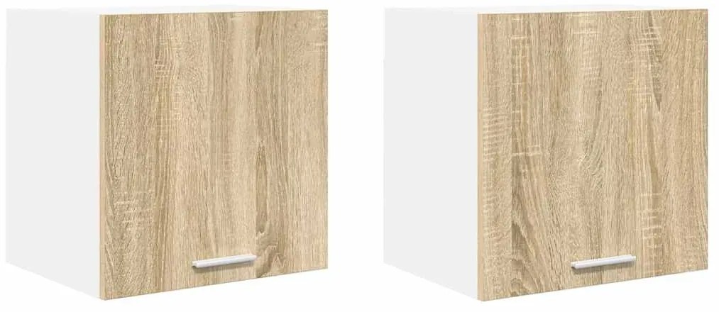 Függő szekrény Riga 2 pcs Sonoma tölgy és fehér 40 x 31 x 40 cm