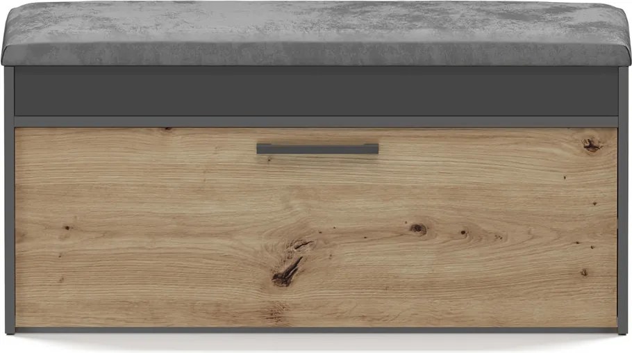 Aldabra Parma cipősszekrény, 100x49x35 cm, antracit-tölgy