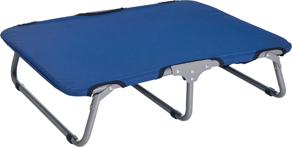 PawHut Kicsi Méretű Összecsukható Kutyaágy Belső és Külső Használatra, Emelt Kutyaágy, Acél és Oxford Szövet, 71x58x20 cm, Kék | Aosom