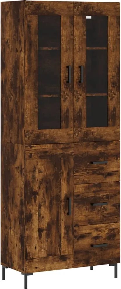 vidaXL füstös tölgy színű szerelt fa magasszekrény 69,5 x 34 x 180 cm