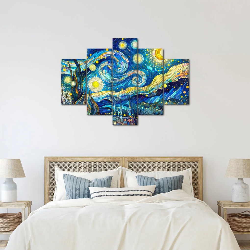 Kép – Csillagos éjszaka mozaikja (150x105 cm)
