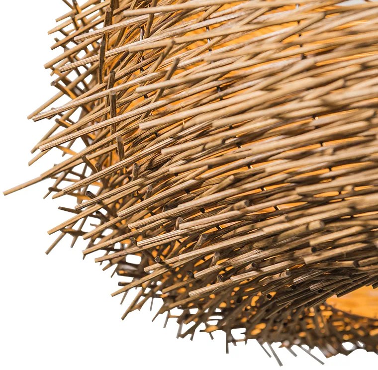 Rusztikus függőlámpa barna rattanból - Hatch 45