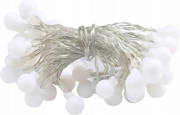 Karácsonyi Girland Gömbök 40LED Karácsonyfa Fények Usb Meleg Fehér