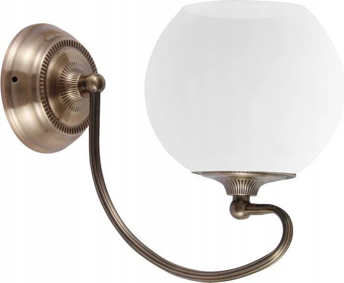 Fali lámpa Candellux elegáns, régi stílusú öregített üveg lámpabúra E27 60W